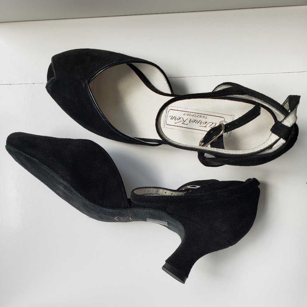 Walter Kern Women's Black Suede Dance Shoes 7M